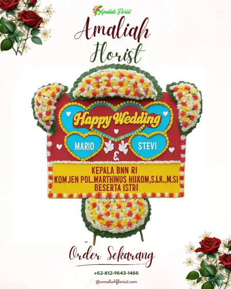 Papan Bunga Pernikahan Seling